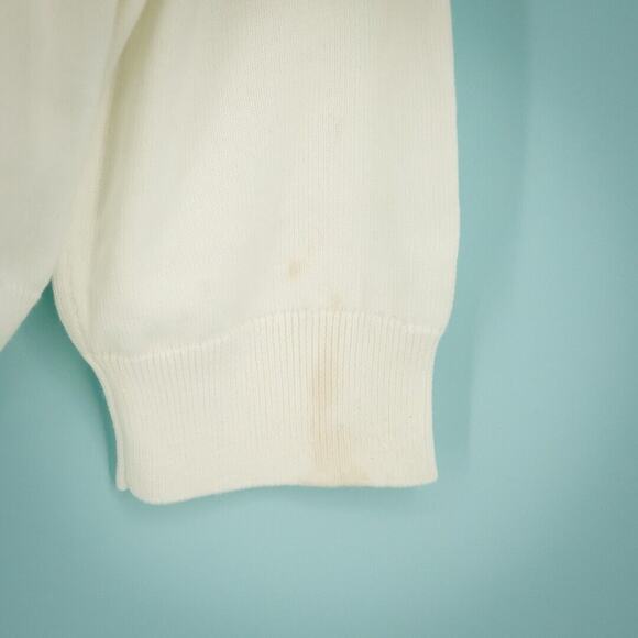 Jos A Bank Size XL Leadbetter Golf White Blue Argyle Crew Neck Cotton Sweater - Picture 2 of 6